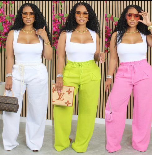 Green Linen Pants