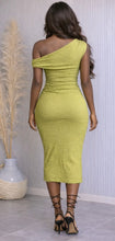 Load image into Gallery viewer, Green Off Shoulder Dress