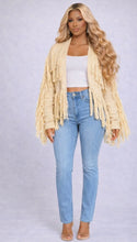 Load image into Gallery viewer, Cream Fringe Cardigan