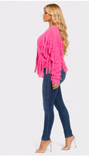 Load image into Gallery viewer, Pink Fringe Cardigan