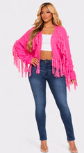 Load image into Gallery viewer, Pink Fringe Cardigan