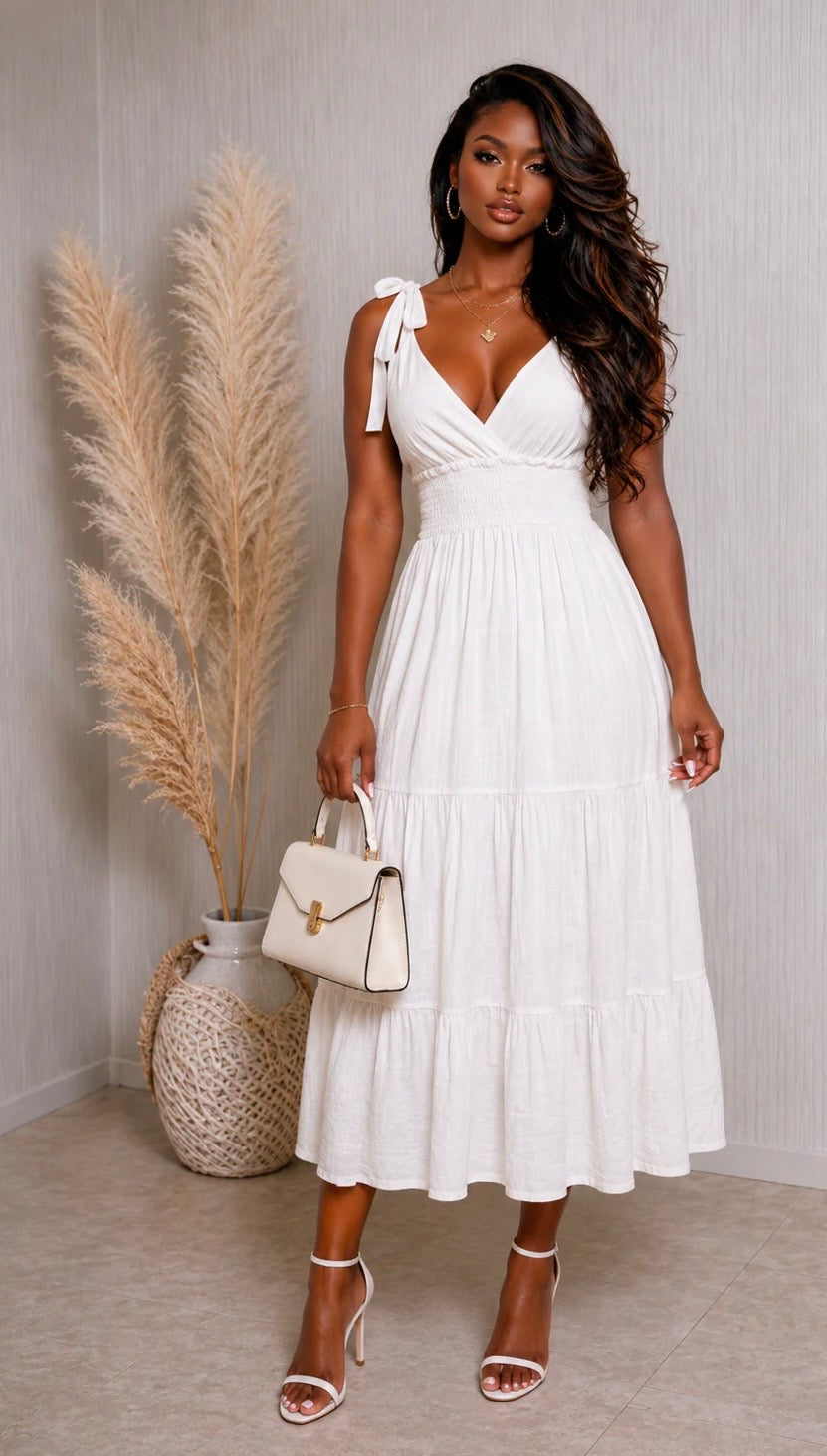 White Linen Dress – Mi'Amors Boutique