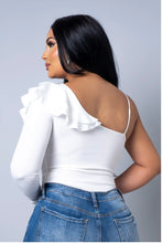 Load image into Gallery viewer, White One Shoulder Top